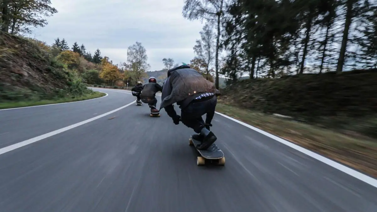An image of an electric skateboard in motion