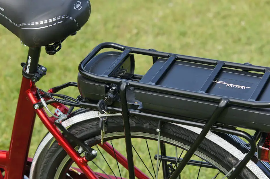 A close-up image of an e-bike battery showing the different components and connections