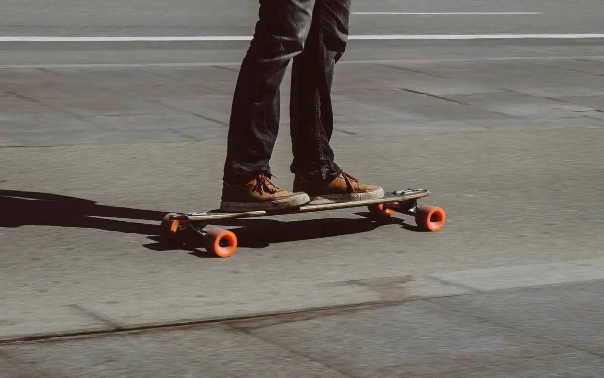 An image depicting an electric skateboard in action
